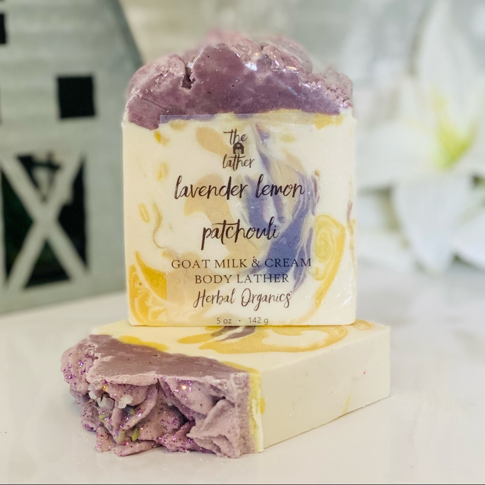 🍋💜LAVENDER LEMON PATCHOULI GoatMilk & Cream Lath - Picture 4 of 4